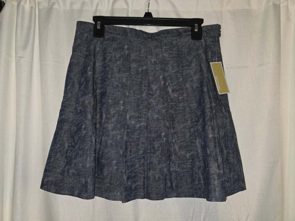 Michael Michael Kors Pleated Skirt Denim Size 8